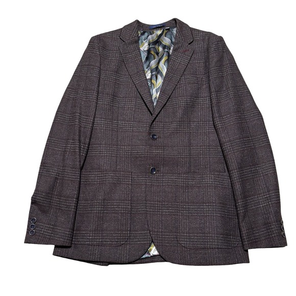 Ted‎ Baker London Men's Tight Lines Plaid Tweed Blazer Sport Coat Size 4 - 20x30